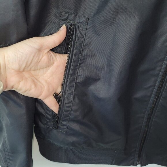 Calvin Klein Jeans Jacket Mens L Black Nylon Bomber Full Zip Zipper Pockets‎ - Picture 3 of 14